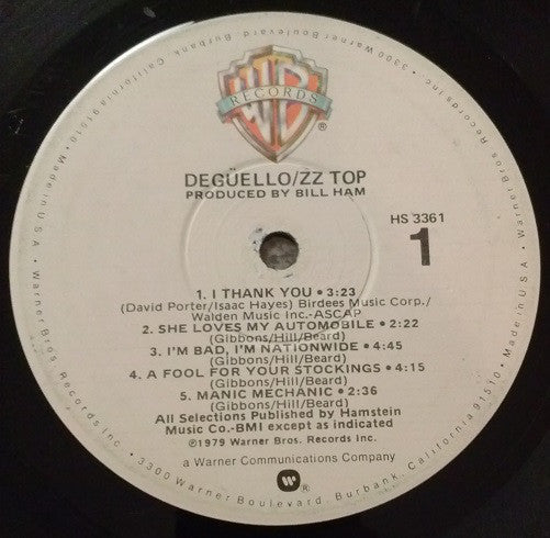 ZZ Top : Degüello (LP, Album, Win)