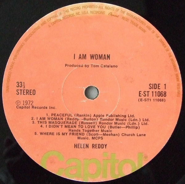 Helen Reddy : I Am Woman (LP, Album, Club)