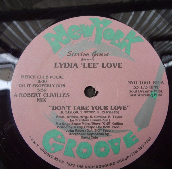 Stardom Groove Presents Lydia Lee Love : Don't Take Your Love (12",33 ⅓ RPM)