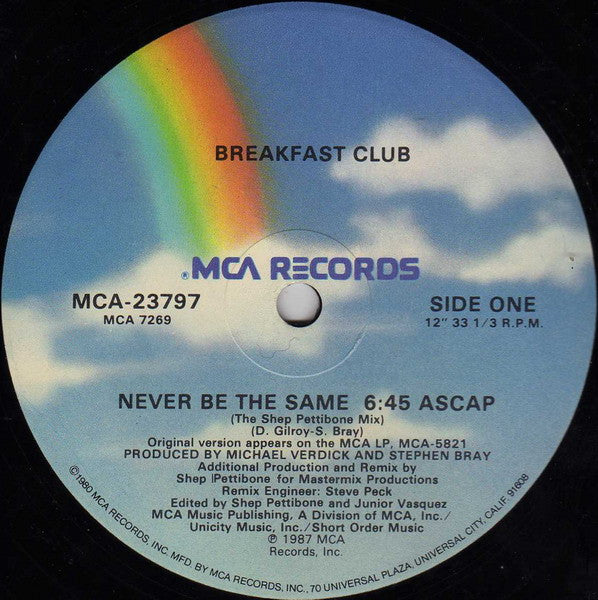 Breakfast Club : Never Be The Same (12", Single)