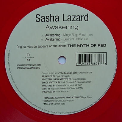 Sasha Lazard : Awakening (12", Promo, Red)
