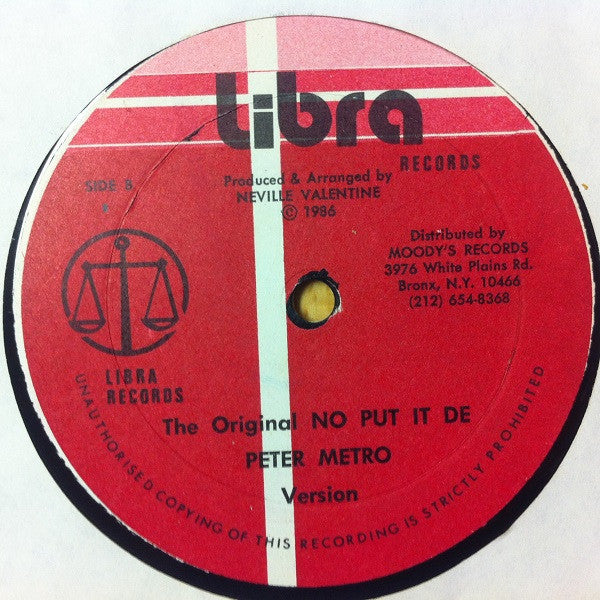 Neville Valentine / Peter Metro : Them Can't Test We / The Original No Put It De (12")