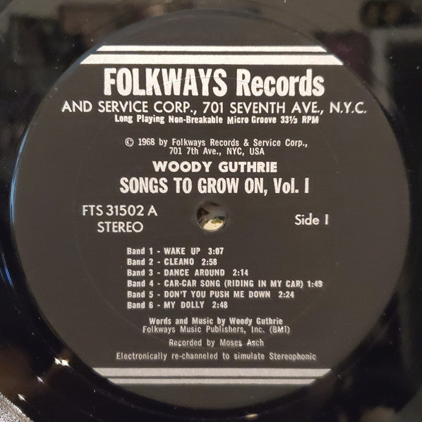 Woody Guthrie : Songs To Grow On Volume One: Nursery Days (LP)