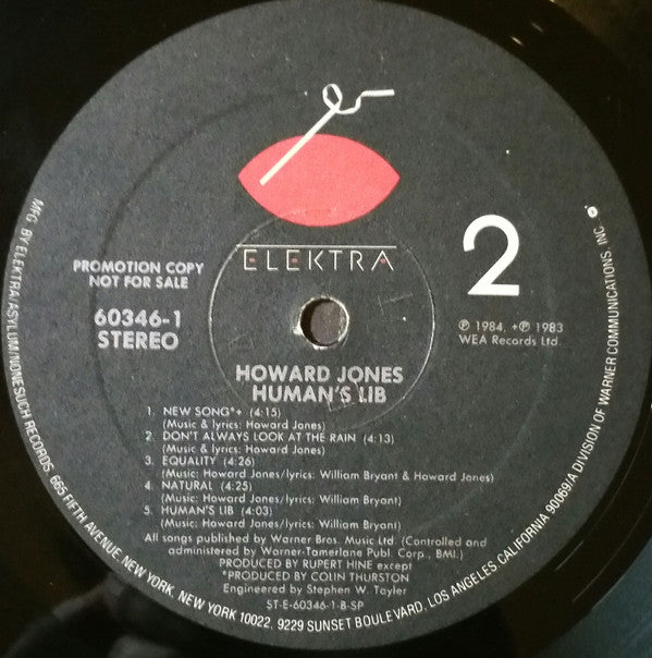 Howard Jones : Human's Lib (LP, Album, Promo, Spe)