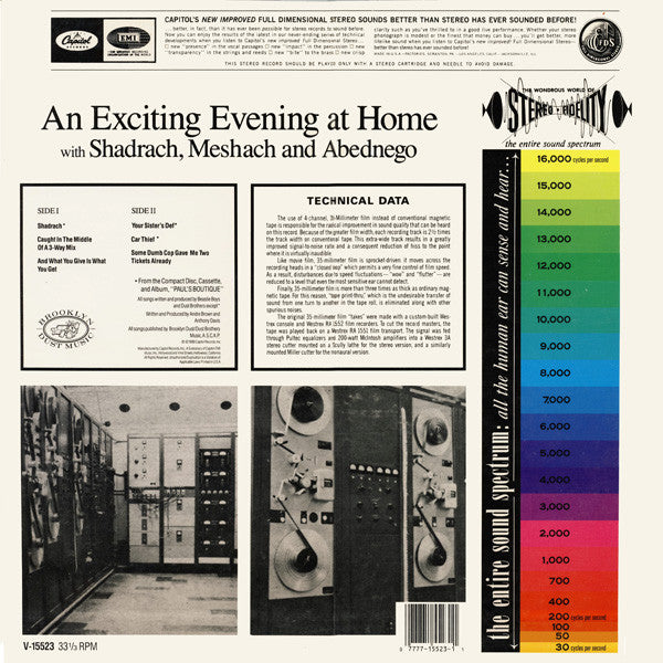 Beastie Boys : An Exciting Evening At Home With Shadrach, Meshach And Abednego (12", Single)