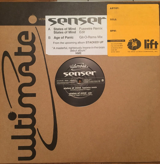 Senser : States Of Mind (12", EP, Promo)