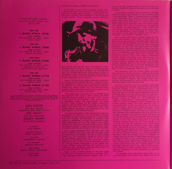 Sam Rivers : Black Africa! Villalago (Black Africa 1) (2xLP, Album)