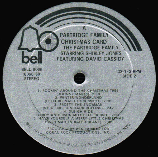 Partridge Family, The Starring Shirley Jones (2) Featuring David Cassidy : A Partridge Family Christmas Card (LP,Album,Reissue,Stereo)