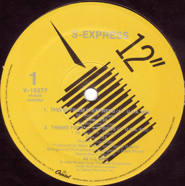 S-Express* : Theme From S-Express (12")
