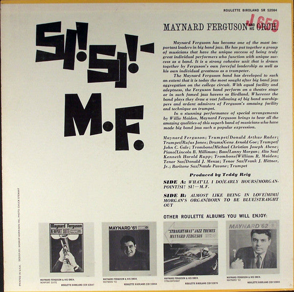 Maynard Ferguson & His Orchestra : Si! Si! - M.F. (LP)