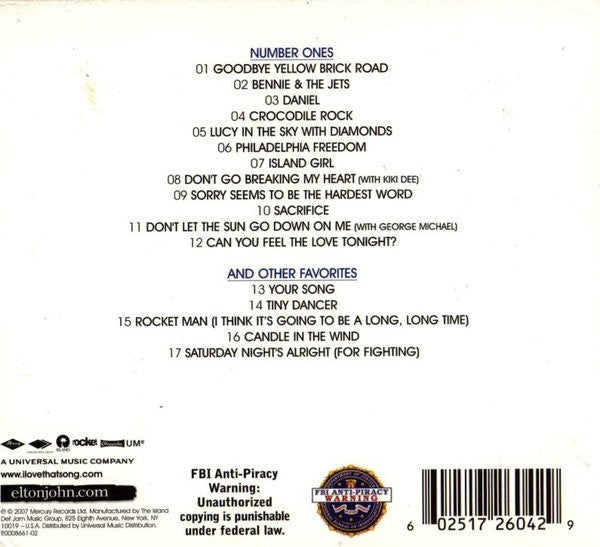 Elton John : Rocket Man ● Number Ones (CD, Comp, Dig)