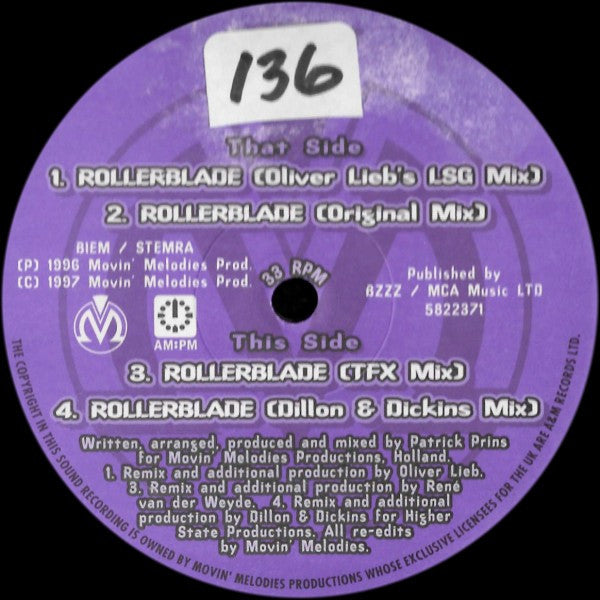 Movin' Melodies : Rollerblade (12")