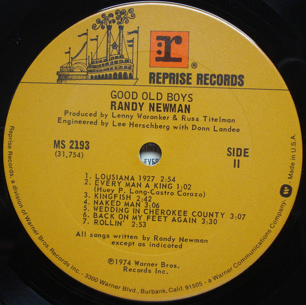 Randy Newman : Good Old Boys (LP, Album, RP, Pit)