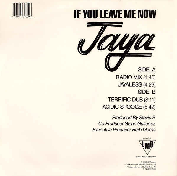 Jaya (2) : If You Leave Me Now (12")