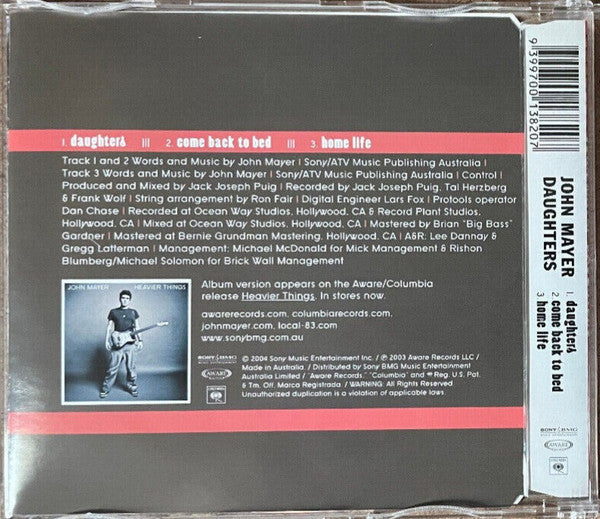 John Mayer : Daughters (CD, Maxi)