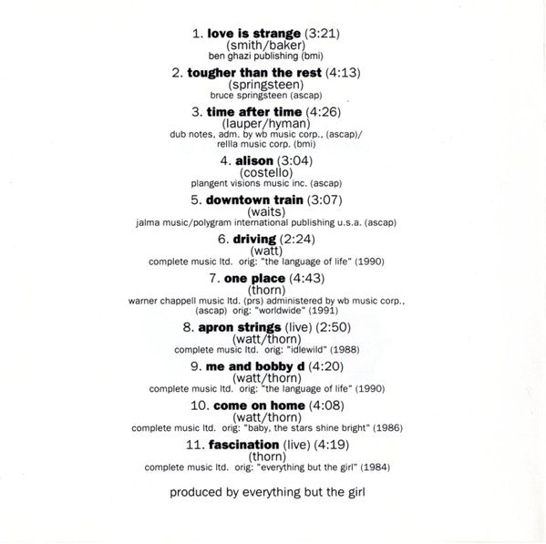 Everything But The Girl : Acoustic (CD, Album, RP)