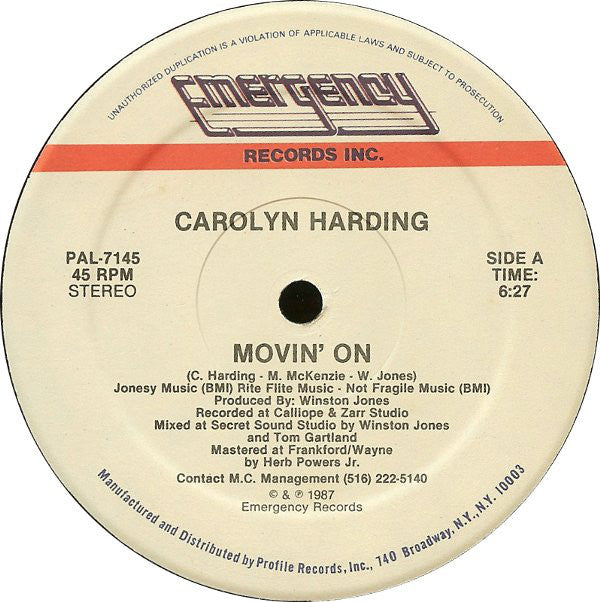 Carolyn Harding : Movin' On (12", Single)