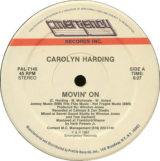 Carolyn Harding : Movin' On (12", Single)
