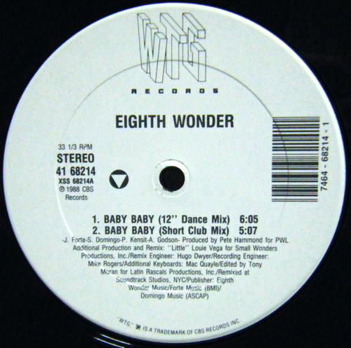 Eighth Wonder : Baby Baby (12")
