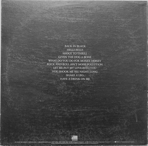 AC/DC : Back In Black (LP, Album, RI )