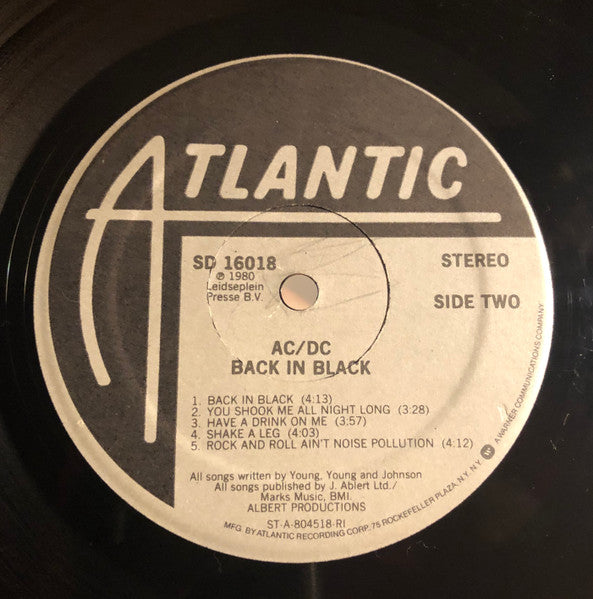 AC/DC : Back In Black (LP, Album, RI )