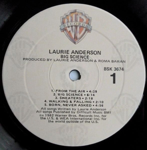 Laurie Anderson : Big Science (LP, Album, Win)