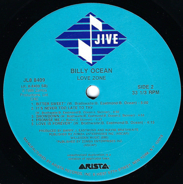 Billy Ocean : Love Zone (LP, Album, Club, CRC)