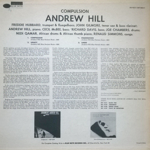 Andrew Hill : Compulsion (LP, Album, RE)