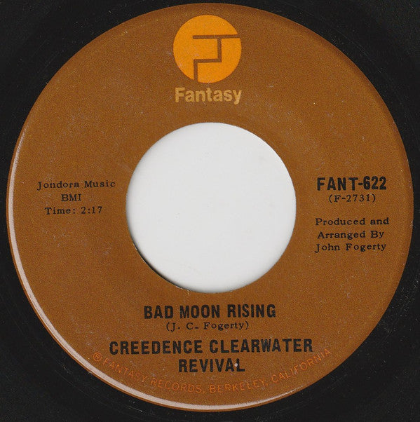 Creedence Clearwater Revival : Bad Moon Rising (7", Single, RE)