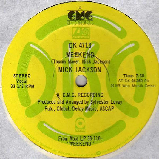 Mick Jackson : Weekend (12", Single)