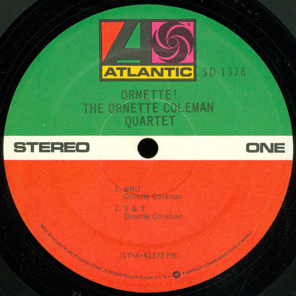 The Ornette Coleman Quartet : Ornette! (LP, Album, RE)