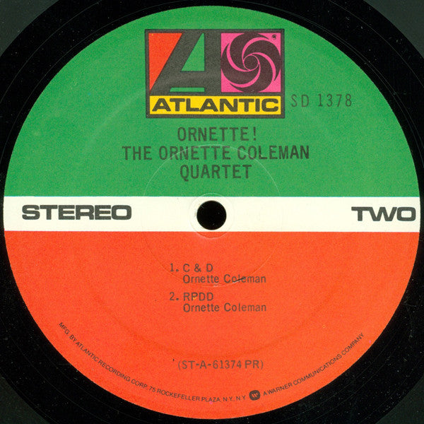 The Ornette Coleman Quartet : Ornette! (LP, Album, RE)