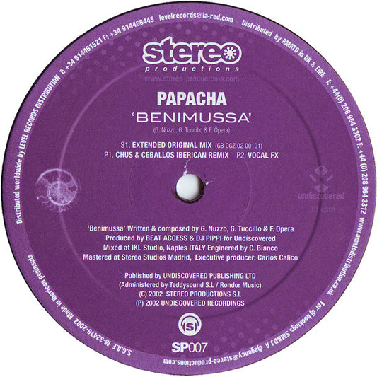 Papacha : Benimussa (12")