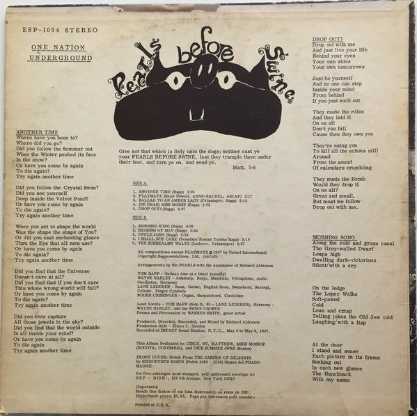Pearls Before Swine : One Nation Underground (LP, Album)