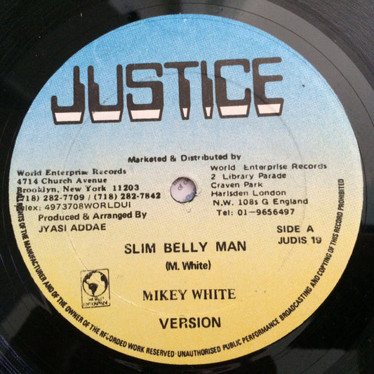 Mikey White : Slim Belly Man / Gimme Me Bubbler (12")