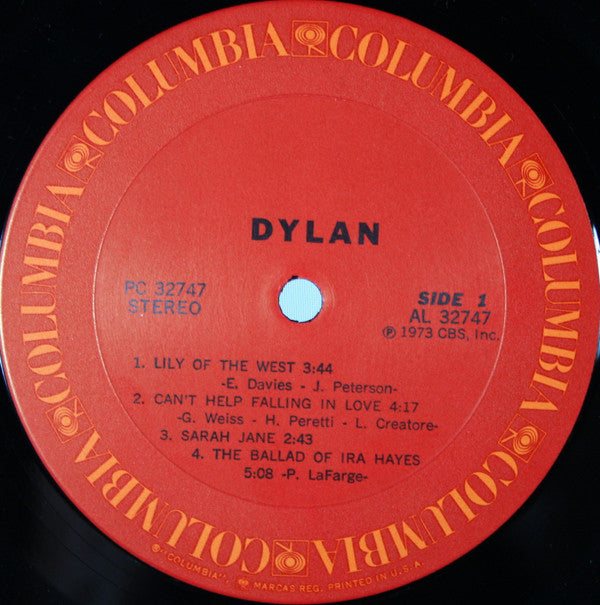 Bob Dylan : Dylan (LP, Album, Pit)