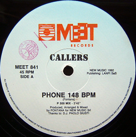 Callers : Phone 148 Bpm (12")