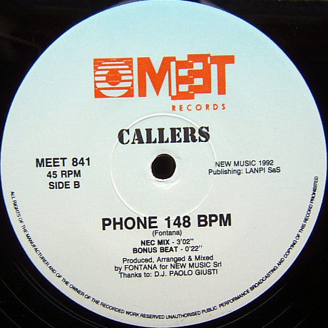 Callers : Phone 148 Bpm (12")