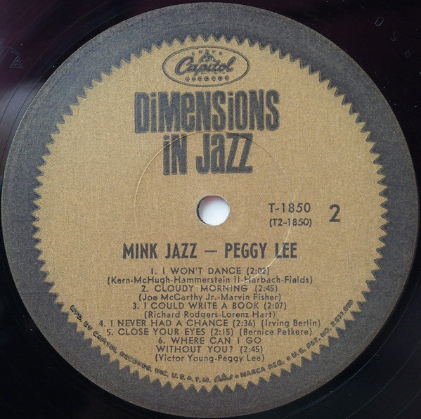 Peggy Lee : Mink Jazz (LP, Album, Mono, Scr)
