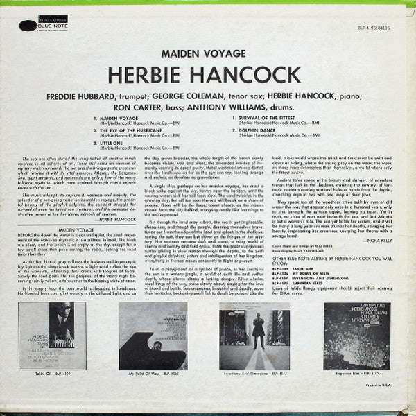 Herbie Hancock : Maiden Voyage (LP, Album, RE)