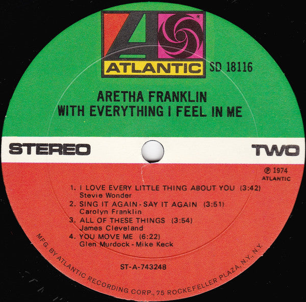 Aretha Franklin : With Everything I Feel In Me (LP, Album)