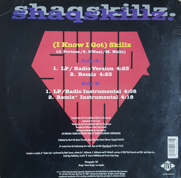Shaquille O'Neal : (I Know I Got) Skillz (12")