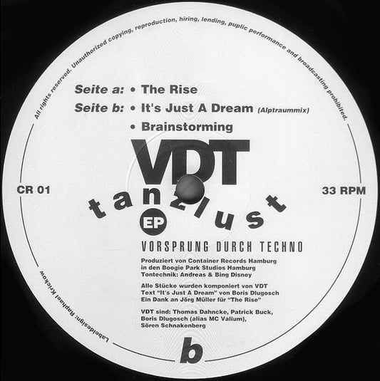 VDT : Tanzlust EP (12", EP)