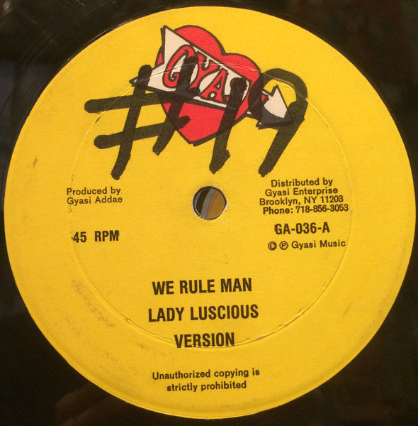 Lady Luscious : We Rule Man (12")