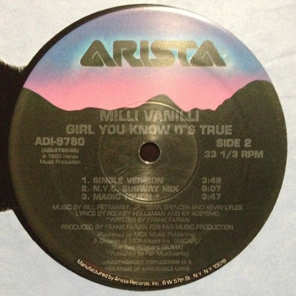 Milli Vanilli : Girl You Know It's True (12")