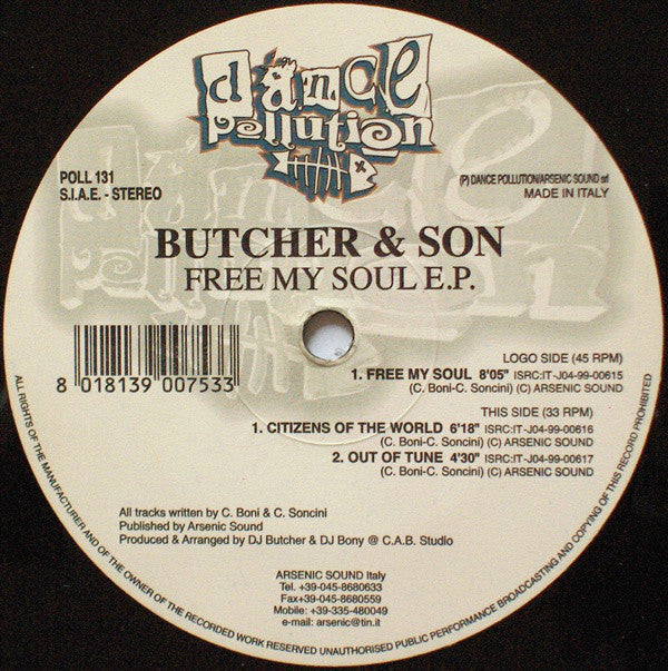 Butcher & Son : Free My Soul E.P. (12", EP)