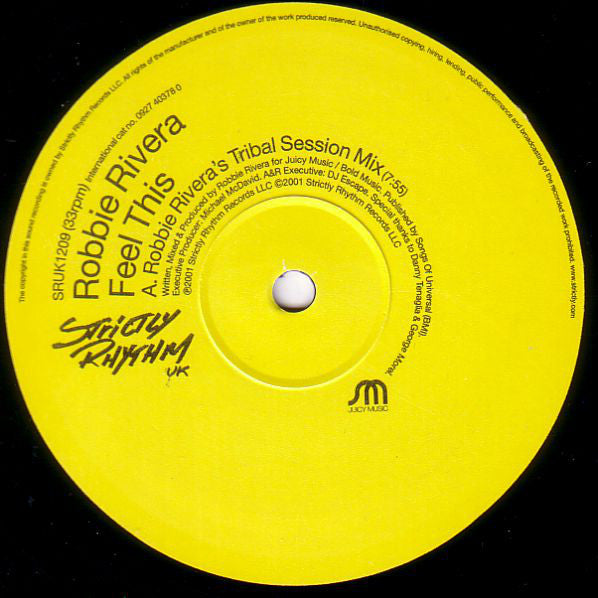 Robbie Rivera : Feel This (12")