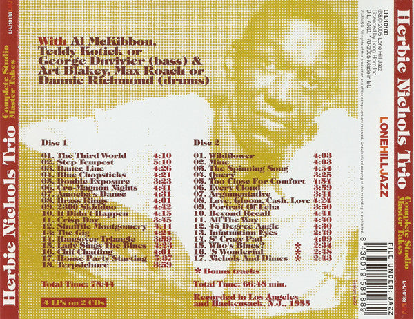Herbie Nichols Trio : Complete Studio Master Takes (2xCD, Comp)