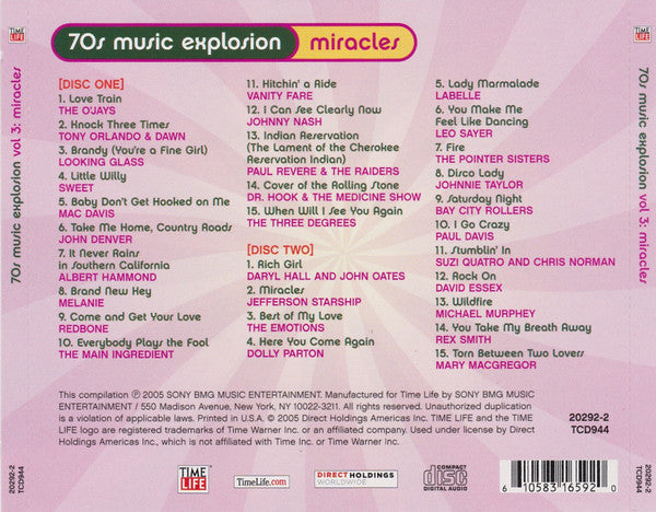 Various : 70s Music Explosion Vol 3: Miracles (2xCD, Comp)