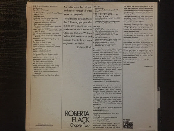 Roberta Flack : Chapter Two (LP, Album, Club, Cap)